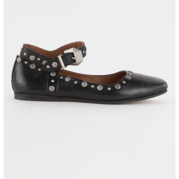 Free People Mystic Mary Jane Black Flats with Silver Studs NWT - Picture 1 of 8
